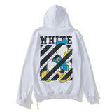Off White Graffiti Arrow Print Sweater Off Loose Men And Women Couple Terry Hooded Jacket Owt