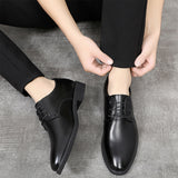 Men's Dress Shoes Classic Leather Oxfords Casual Cushioned Loafer Men's Business Leather Shoes Black Calf Leather Shoes Formal Casual