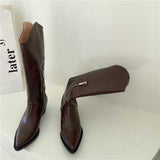 Platform Heels for Women Autumn and Winter Crocodile Pointed Boots