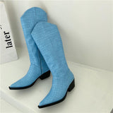 Platform Heels for Women Autumn and Winter Crocodile Pointed Boots