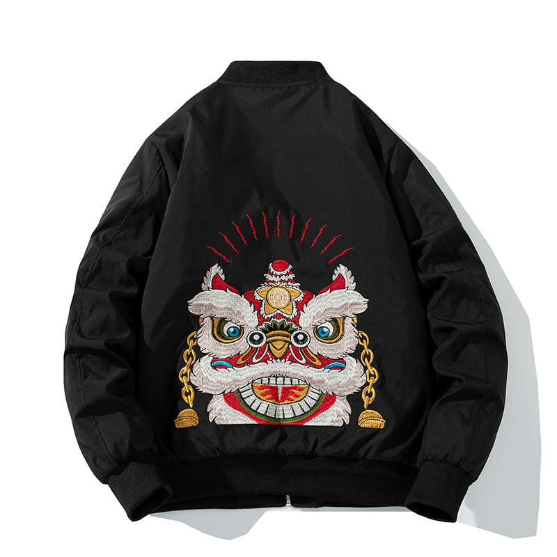 Varsity Jacket Embroidered Baseball Uniform Male Fall/Winter Jacket Flight Suit