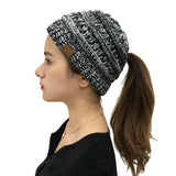 Winter Hats Autumn and Winter CC Wool Hat Hollow Slit Knitted Hat