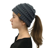Winter Hats Autumn and Winter CC Wool Hat Hollow Slit Knitted Hat