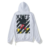 Off White Off Ow White Hooded Sweater Men And Women Couple Terry Thin Bottoming Shirt Coat Owt
