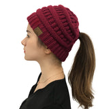 Winter Hats Autumn and Winter CC Wool Hat Hollow Slit Knitted Hat