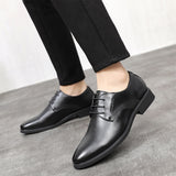 Men's Dress Shoes Classic Leather Oxfords Casual Cushioned Loafer Men's Business Leather Shoes Black Calf Leather Shoes Formal Casual