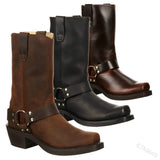 Western Shoes Autumn and Winter Riveted Short Boots Women's Shoes Square Heel Knight Men's Boots