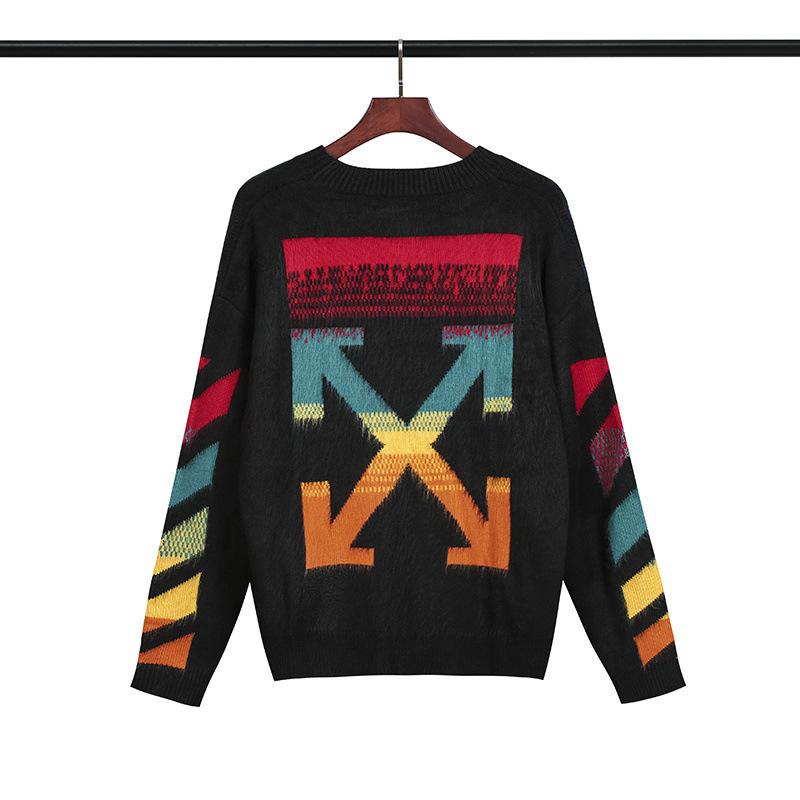 Off White Sweater Ow Knitted Color Arrow Men And Women Couple Sweater Plus Size Casual Owt