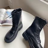 Platform Heels for Women Black Short Boots