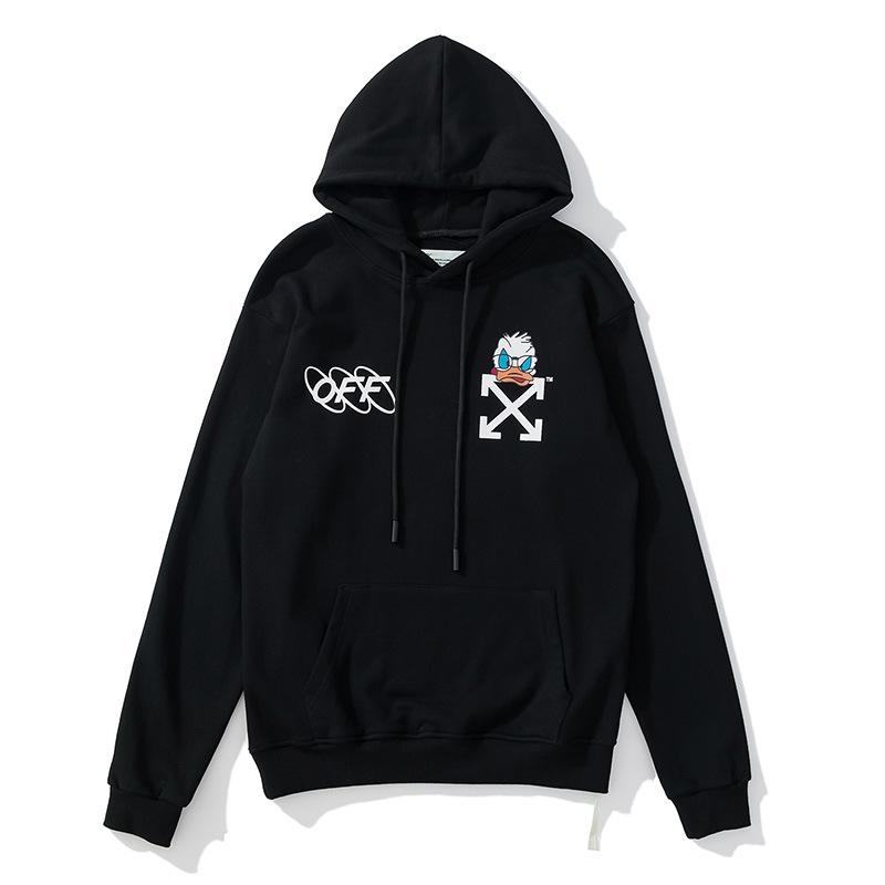 Off White Graffiti Arrow Print Sweater Off Loose Men And Women Couple Terry Hooded Jacket Owt