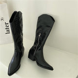 Platform Heels for Women Autumn and Winter Crocodile Pointed Boots