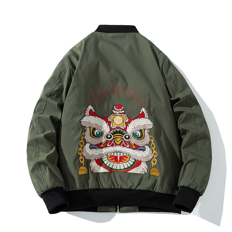 Varsity Jacket Embroidered Baseball Uniform Male Fall/Winter Jacket Flight Suit