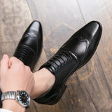 Men's Dress Shoes Classic Leather Oxfords Casual Cushioned Loafer Leather Shoes Men's Business Formal Wear Leather Shoes plus Size