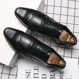 Men's Dress Shoes Classic Leather Oxfords Casual Cushioned Loafer Leather Shoes Men's Business Formal Wear Leather Shoes plus Size