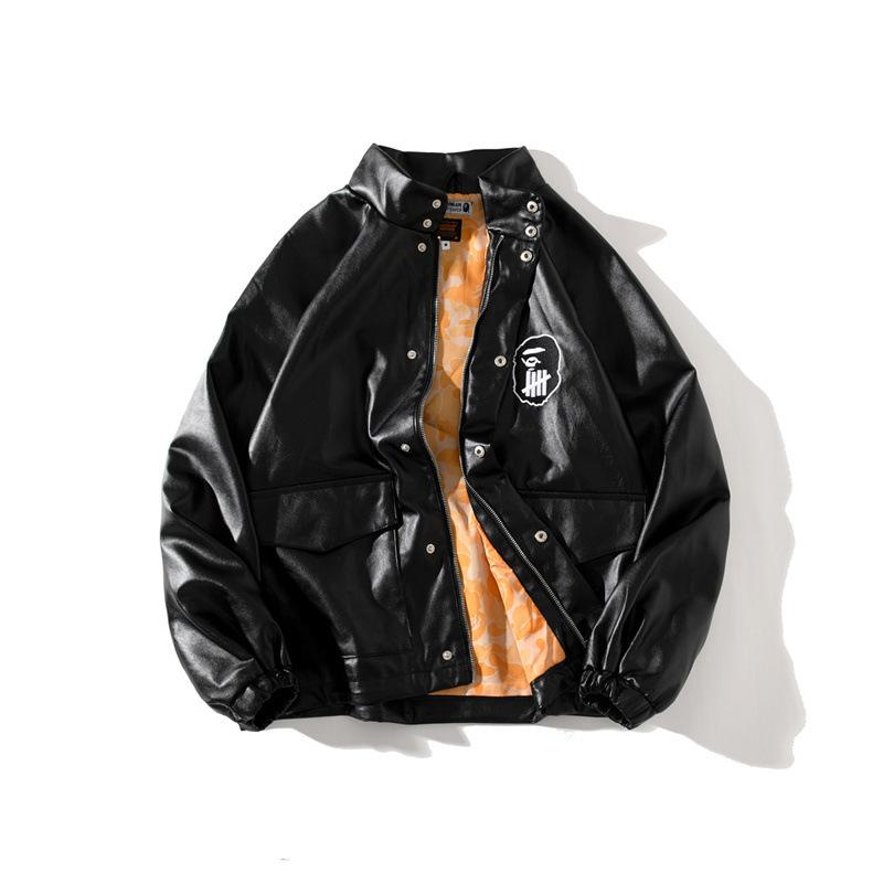 Bathing Ape Coat Spring and Autumn Fashion Brand Leather Jacket Youth Fashion Leather Jacket