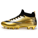 Football Shoe Soccer Shoes Men's High-Top Gold Spike Sneakers