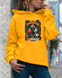 Halloween Costumes Pattern Printed Long-Sleeved Hooded Sweater for Women