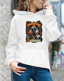 Halloween Costumes Pattern Printed Long-Sleeved Hooded Sweater for Women