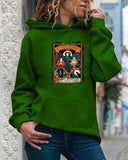 Halloween Costumes Pattern Printed Long-Sleeved Hooded Sweater for Women