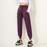 Sweat Wicking Pants Pocket Yoga Pants Loose Tappered