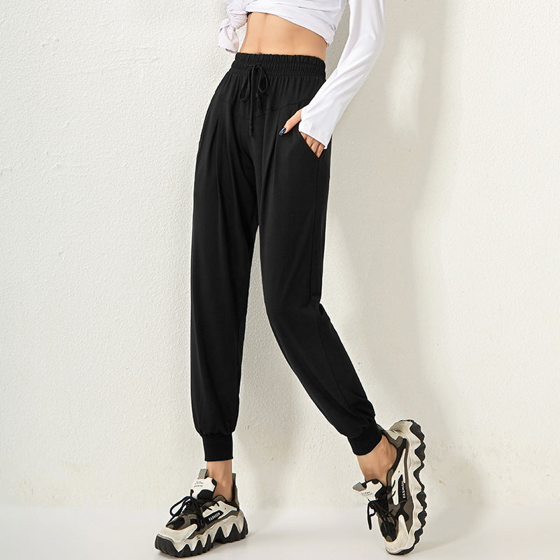 Sweat Wicking Pants Pocket Yoga Pants Loose Tappered