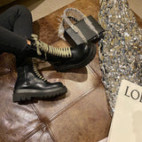 Platform Heels for Women Autumn and Winter Fashion Zipper round Head Ankle Boots