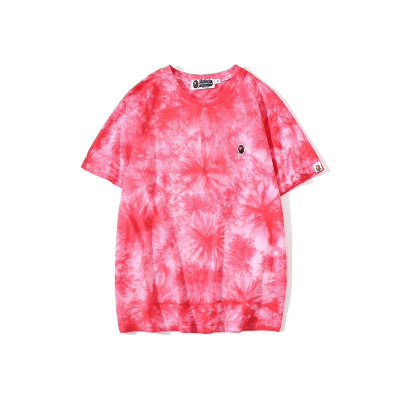 Bathing Ape T Shirt Summer Ape Head Casual Tie-Dye Top T-shirt with Short Sleeves