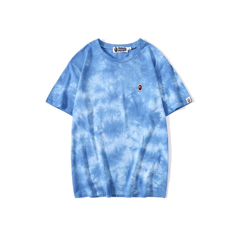 Bathing Ape T Shirt Summer Ape Head Casual Tie-Dye Top T-shirt with Short Sleeves