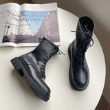 Platform Heels for Women Black Short Boots