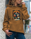 Halloween Costumes Pattern Printed Long-Sleeved Hooded Sweater for Women