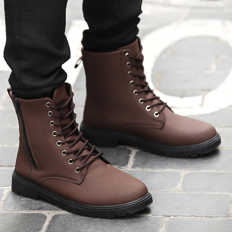 Men's Boots Work Boot Men Casual Hiking Boots Autumn Trendy Workwear Mid-Top Short Work Shoes