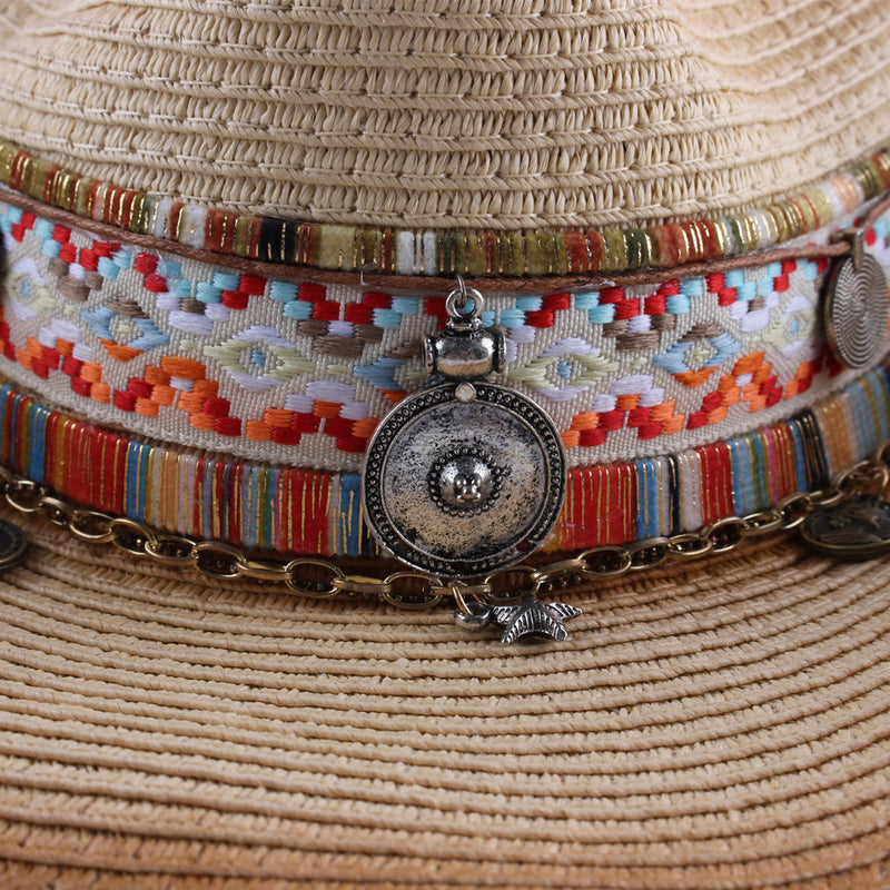 Beth Dutton Hat Beach Sun Protection Straw Hat Summer Brim-Creased Hat