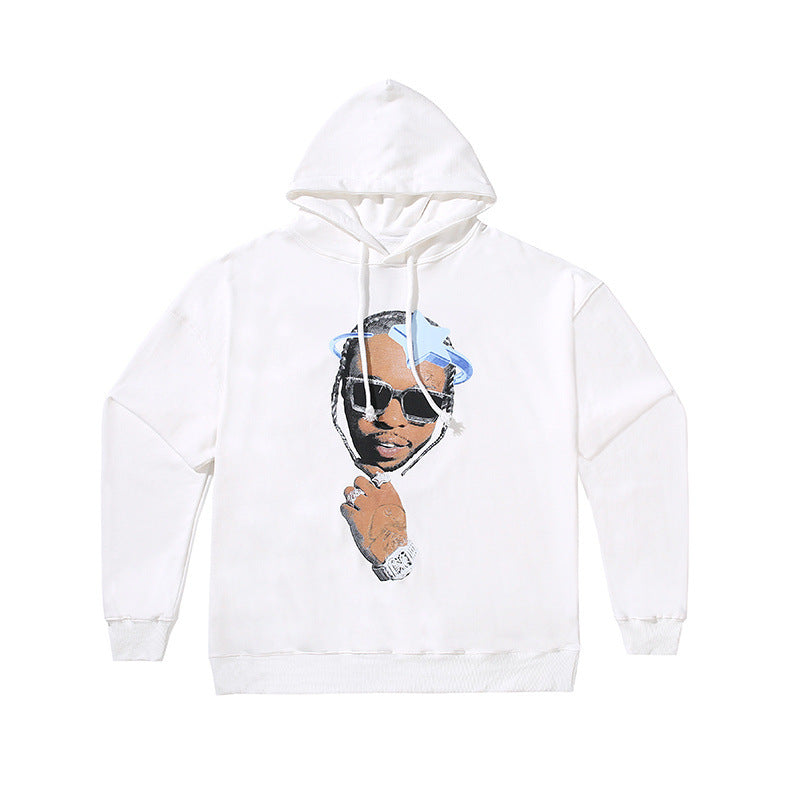 Pop Smoke Vlone Hawk Em Hoodie Loose