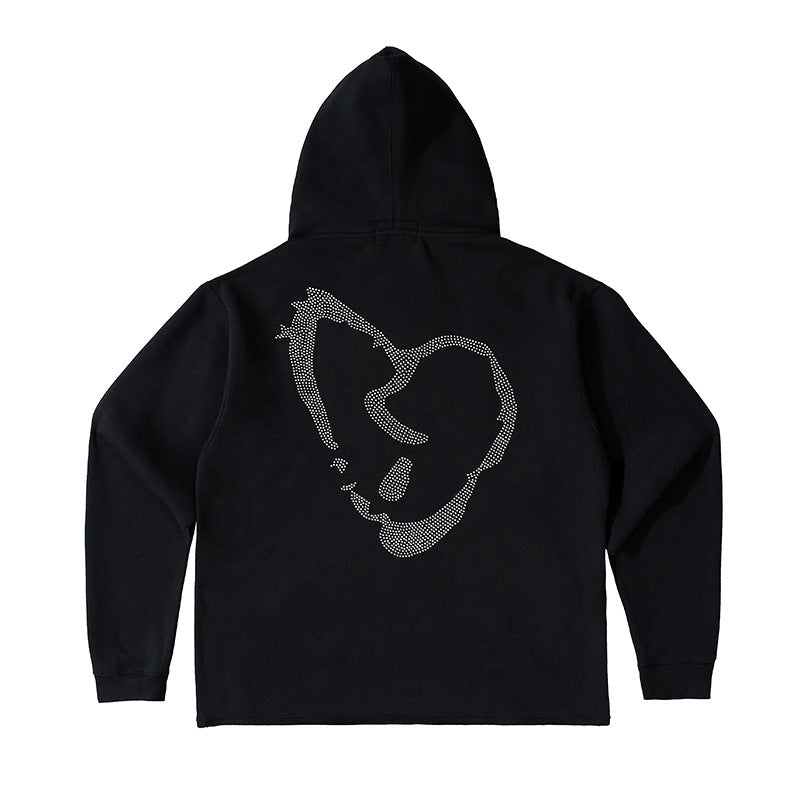 Kanye West Sunday Service Hoodie Avengers Letters Rhinestone Printing Casual Hooded Sweater