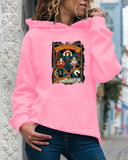 Halloween Costumes Pattern Printed Long-Sleeved Hooded Sweater for Women