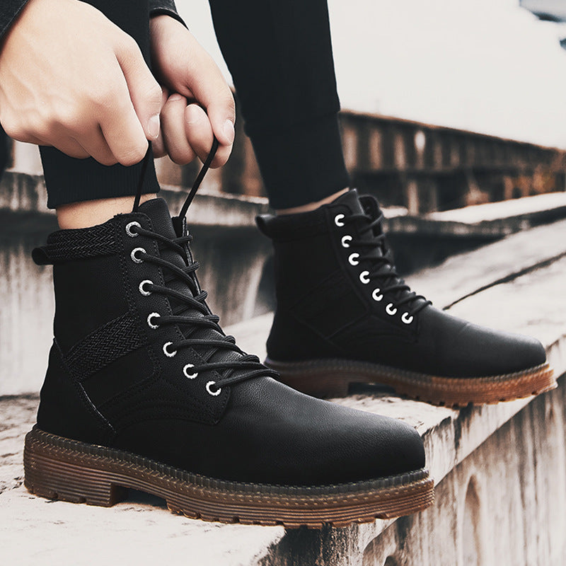 Men's Boots Work Boot Men Casual Hiking Boots Men's Shoes Outdoor High-Top Vintage plus Size