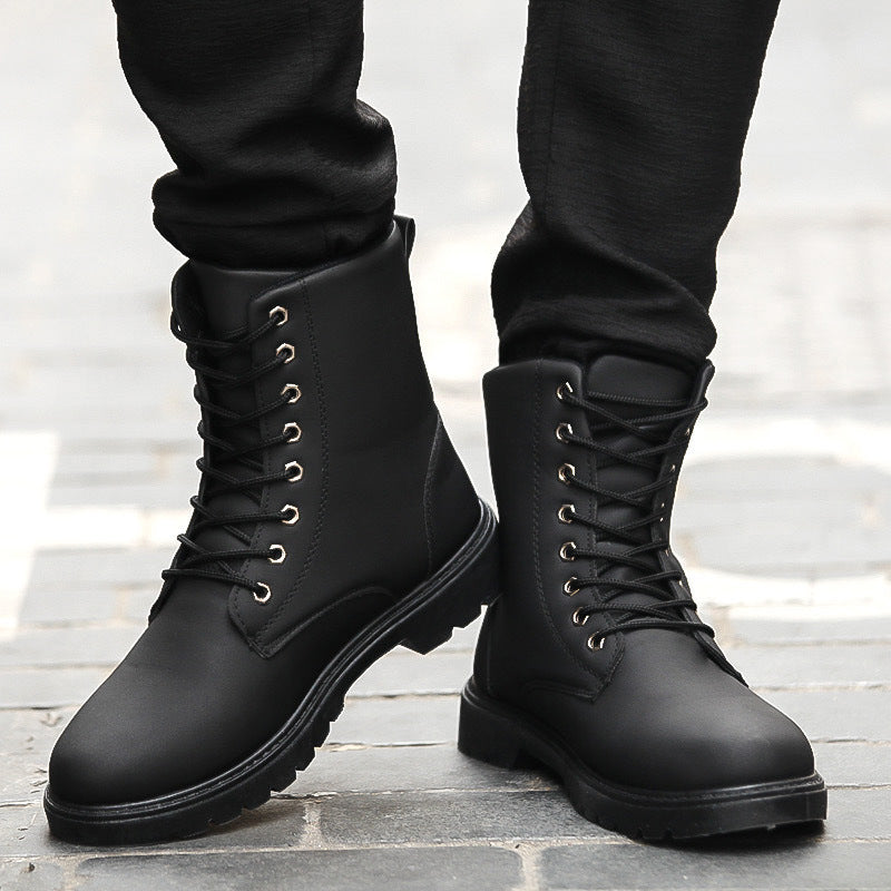 Men's Boots Work Boot Men Casual Hiking Boots Autumn Trendy Workwear Mid-Top Short Work Shoes