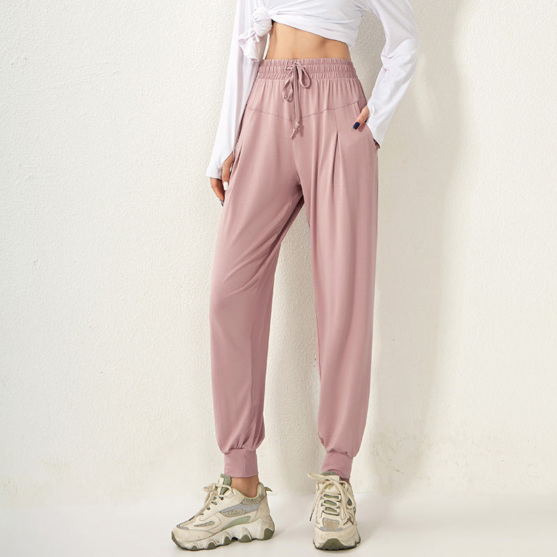 Sweat Wicking Pants Pocket Yoga Pants Loose Tappered