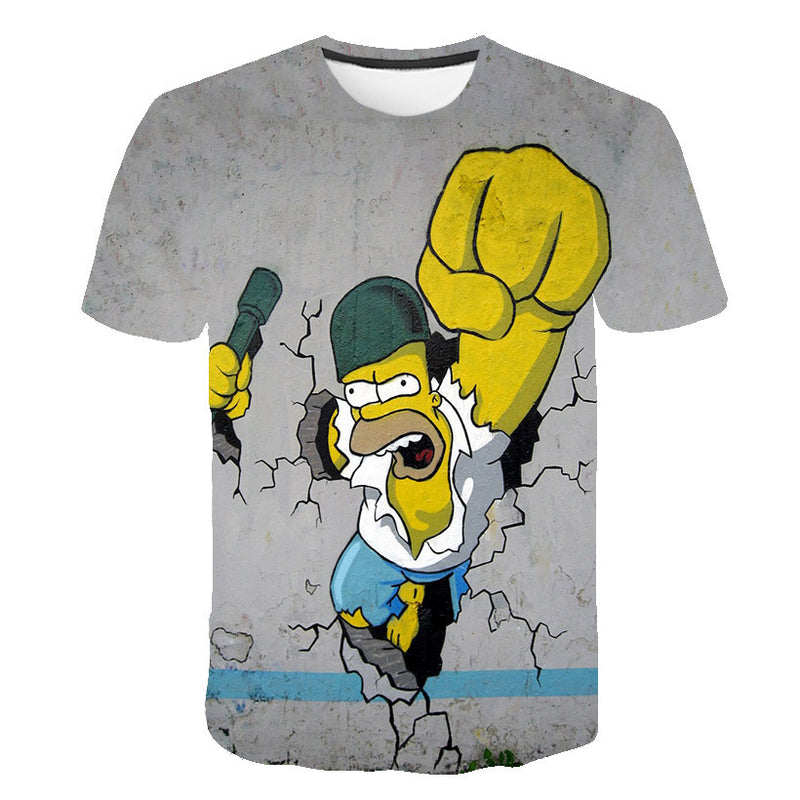 The Simpsons T Shirts 3d Digital Printed Round Neck