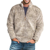 Mens Sweaters Man Fall Outfits Men's Tops Casual Loose Solid Color Stand-up Collar Thick Sweatshirt Men