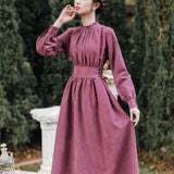 MIDI Mauve Cocktail Dress Vintage Purple Dress Spring and Autumn Gentle