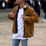 Mens Winter Coats Man Fall Outfits Men's Fashionable Loose Fashionable Cashmere Cardigan Jacket