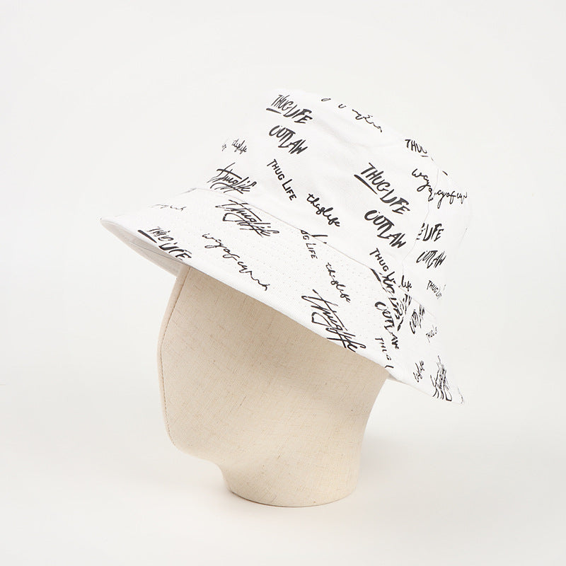 Bucket Hat Fishing Cap Cotton Print Fisherman Hat Hat Female Casual Printing Sun-Proof Basin Hat Men