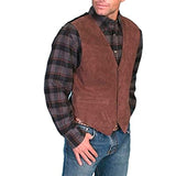 Mens Dress Vests Men's Solid Color and V-neck Single-Breasted Slim Fit Fashion Vest Man