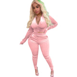 Velour Tracksuit Gold Velvet Sports and Leisure Suit