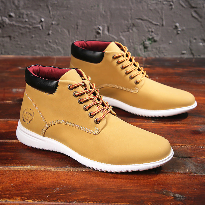 Men's Dress Shoes Classic Leather Oxfords Casual Cushioned Loafer Autumn Winter Worker Boot Men's Flat Casual Retro