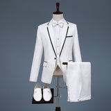 Black Tie Attire Men's Dress MC Host Slim-Fitting Suit Chorus Performance Dress