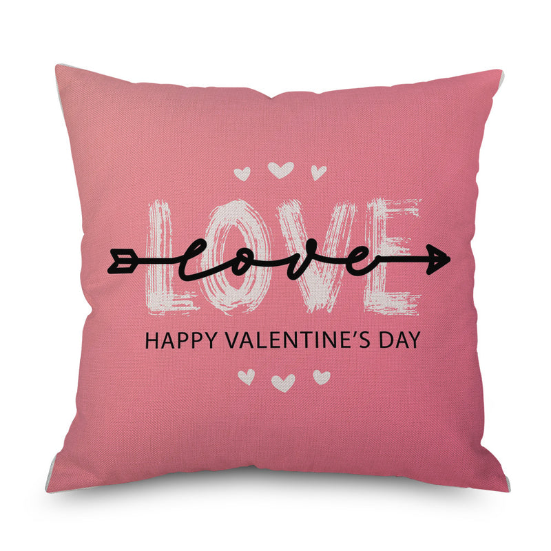 Valentine's Day Pillow Covers 4 Piece Random Styles Together, Car Sofa Cushion Pink Love Pillow