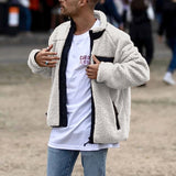 Mens Winter Coats Man Fall Outfits Men's Fashionable Loose Fashionable Cashmere Cardigan Jacket