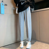Grey Sweatpants Sports Pants Female Autumn and Winter Loose Slimming Casual